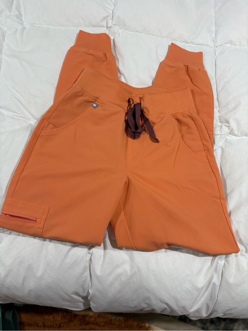 Figs XXS/P Orange Drawstring Cargo Joggers